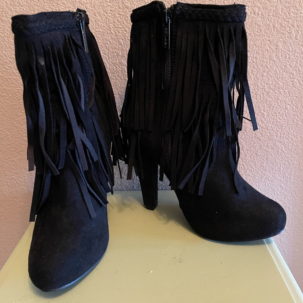 Suede Fringe Boots